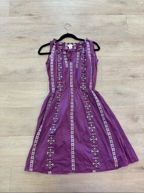 Sundance Catalog Sleeveless Purple Embroidered Women’s Dress